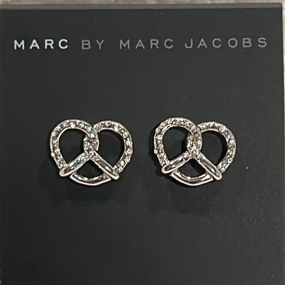 Marc by Marc Jacobs Silvertone Pretzel Twist Stud Earrings - Picture 1 of 4